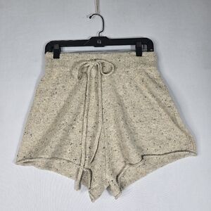 Shona Joy Knit Short Size Small Khaki Flecks Cozy Noelle  Soft 2.5" Inseam